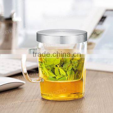 500ML SAMADOYO Handblown Glass Tea Cup With Strainer With Logo China Supplies