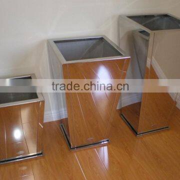 Decorative Tapered Stainless Steel 1.2MM Thick Wholesale Bonsai Pots In Mirror Finishing