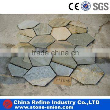 Mixted color slate paver on mesh