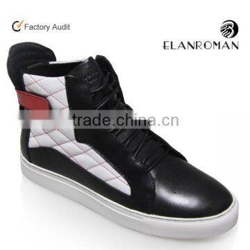 Black men sneaker made by leather fashion sneaker custom made manufacturer