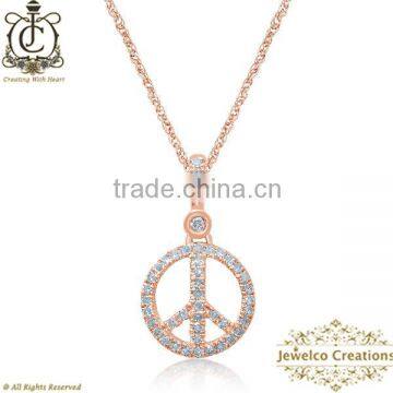 Pave Diamond Pendant. 14k Rose Gold Pendant. Handmade Wholesale Jewelry Supplier