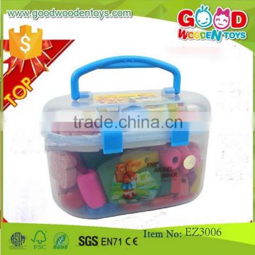 continued selling colorful wooden beads toys OEM kids educational big shape beads EZ3006