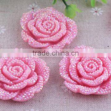 Top Quality Christmas popular rhinestone resin flower beads!resin large plastic flower beads with hole in bulk!