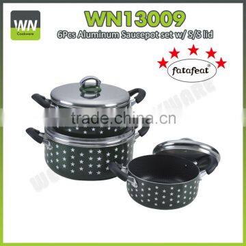 10pcs induction spraying plastics soup pot non-stick cookware sets kitchenware set cooking pot die casting