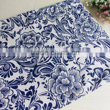 Chinese Style Blue and White Porcelain Imitation Batik Print Cotton/linen Cloth Tablecloths Curtain Sofa Fabric photo-4