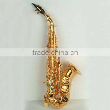 curved soprano saxophone, gold plated