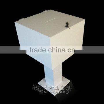 GH-RJ001Shenzhen Factory Wholesale Acrylic Donation Boxes With Locks/white Donation Boxes photo-3
