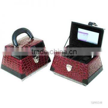 New fancy PU jewelry box mirror box wholesale jewelry box ,                        
                                                Quality Choice