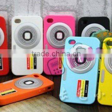 Silicone case for iphone 4 4g,Camera Pattern Soft Silicone Case for iphone4,mobile phone back cover case