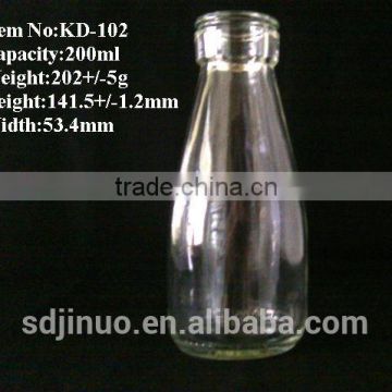 200ml juice or milk drink glass bottle