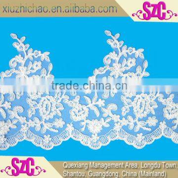 26 fatory hot sale cheap price bridal tulle lace trim wedding dress applique