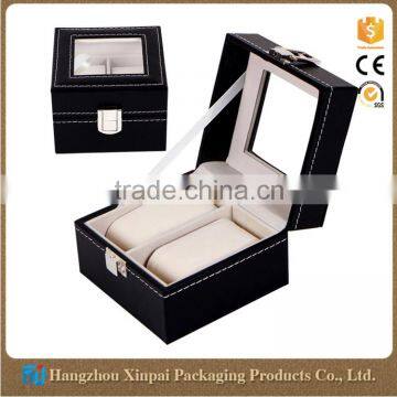 wholesale leather watch case with mental lock