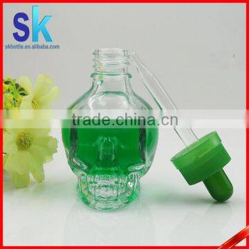30ml skull shape glass dropper bottle for e-juice