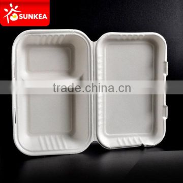 Disposable 2-compartment food container