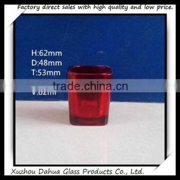 3oz high quality red square candle holder