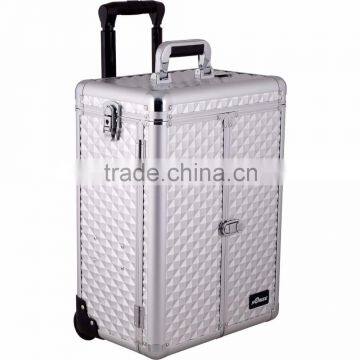 Aluminum Rolling Makeup Cosmetic Case With 2 Drawers photo-3