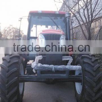 Chinese Red !! Big Farm Tractor, 130 hp 4WD Farm Tractors With Implements,front End Loader,backhoe,log Trailer With Crane photo-3