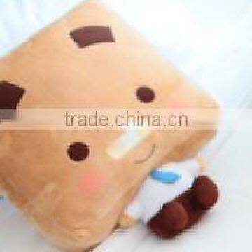 plush box shape cushion for leaning on/plush box shape hold pillow/plush sofa cushion