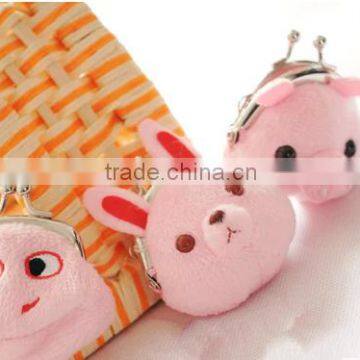 plush coin purse/plush coin bag/animal shaped plush purse/high quality plush coin bag