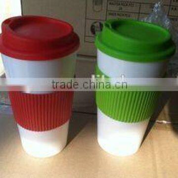Hot Coffee and Paper Silicone Cup Sleeve With Handle photo-3
