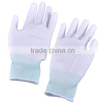 ESD PU Palm Nylon Gloves Knitted Nylon Work Gloves