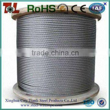 Lang Lay Galvanized 17x7 Steel Wire Rope 6mm