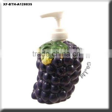 unpainted pottery grape liquid soap dispenser