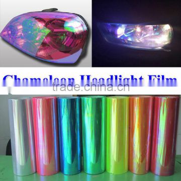 High clear 0.3*10m PVC adhesive chameleon gloss headlights foil for car