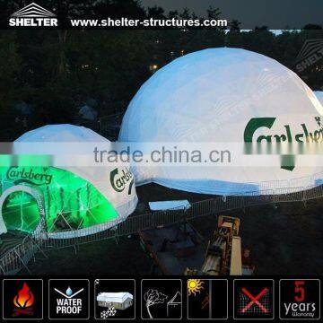 White PVC fabric geodesic dome tent for outdoor event