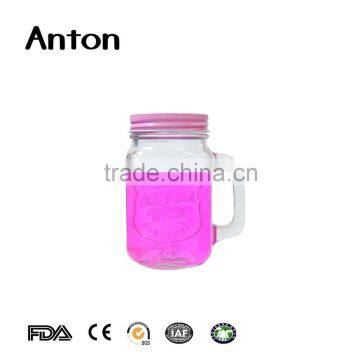 450ml China made glass mason jar wholesale hot sale Storage Bottles Hot sale relief mason jar