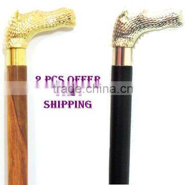 NAUTICAL BRASS HORSE HANDLE WALKING CANES / BEST OFFER WALKING CANES WITH FAST SHIPPING wk1172