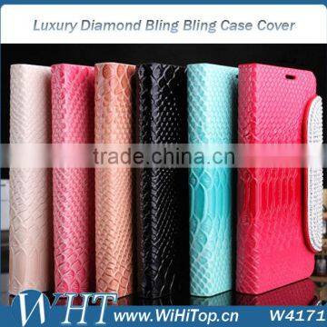 Luxury Diamond Case Crocodile Top Quality Leather Wallet Cover For Samsung Galaxy Note 2 N7100