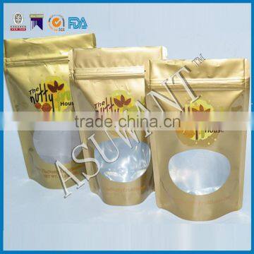 Customized Aluminum Foil Zip Stand Bag Black Color With Window for Food Pouches Printed photo-3