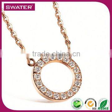 Alibaba Express Wholesale Rose Gold Circle Custom Name Necklace