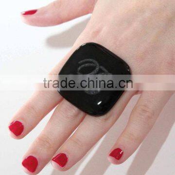 2014 New Design Handmake Fashion Big Glass Ceramic Ring HR016