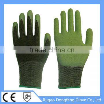 13 Gauge Bamboo Fiber Woven Crinkle Latex Rubber Work Gloves For Self Defense Safety