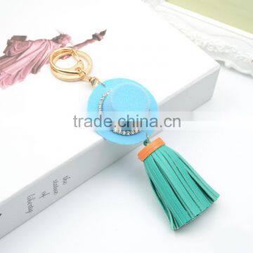 Wholesale Fashion Women Elegant PU Leather Keychain With Metal Pendant Keychain KC13132