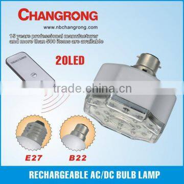 Rechargeable AC/DC bulb lamp with 20pcs super bright straw led