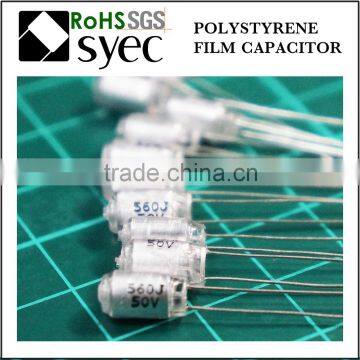 Tight Tolerances Radial Lead 22J 50V Polystyrene Film Capacitor