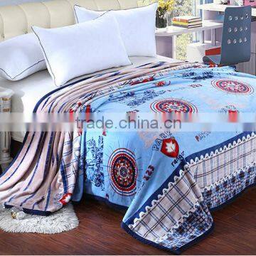 Rotary printed color flannel fleece blanket