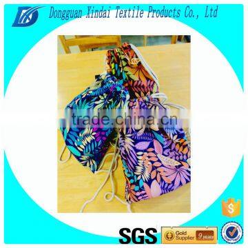 wholesale flower printed drawstring bag, cotton drawstring bag, polyester drawstring bag