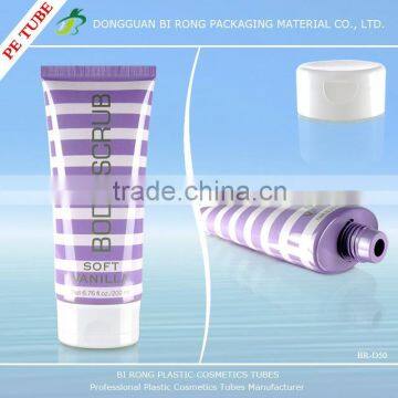 200ml screen printing cosmetic packaging tube for body scrub