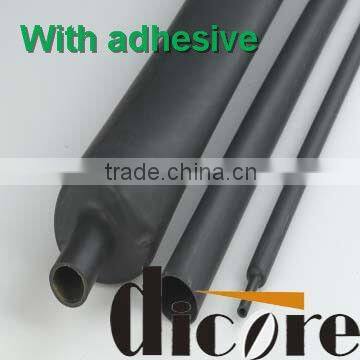 Heat shrink cable covering adhesive sleeves for pipes