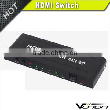 High speed 1080p 4x1 HDMI switch with IR remote controller