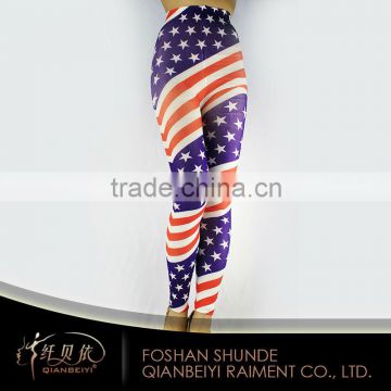 High quality american flag printed hot sexy girl printed leggings