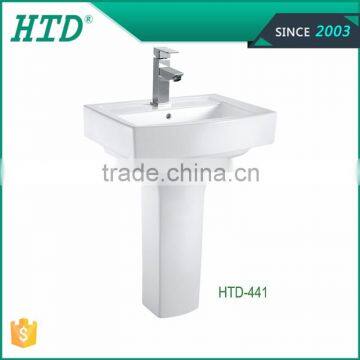 HTD-441 Newest bathroom sanitary water saving rectangular pedestal wash basin