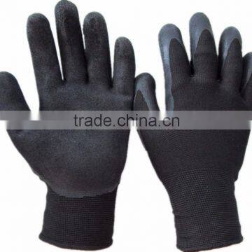 13 gauge latex foam palm coated soft terry gloves