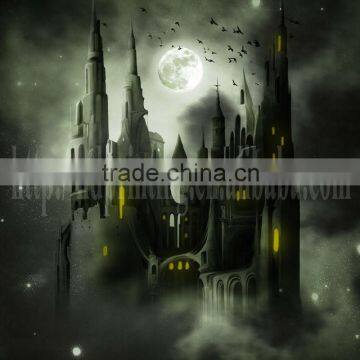 a castle in the halloween night led light canvas