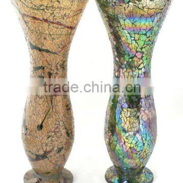 Tall Mosaic Glass Vase