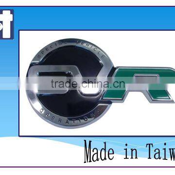 Fashionable Car Aluminum Shocking Pink Silver Classical Brand Epoxy Sticker